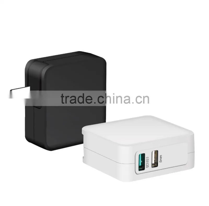 Good quality 5V 2.4A Dual USB QC2.0 or QC3.0 with IC Smart USB wall Charger with EU US UK Plug