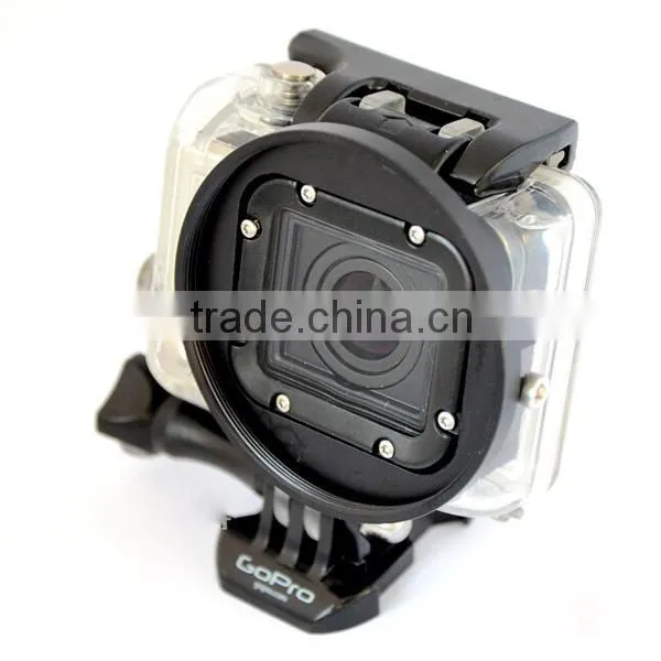 Shackle Black 58mm Aluminum Alloy UV Lens Filter Ring Adapter For GoPro Hero 3/3+