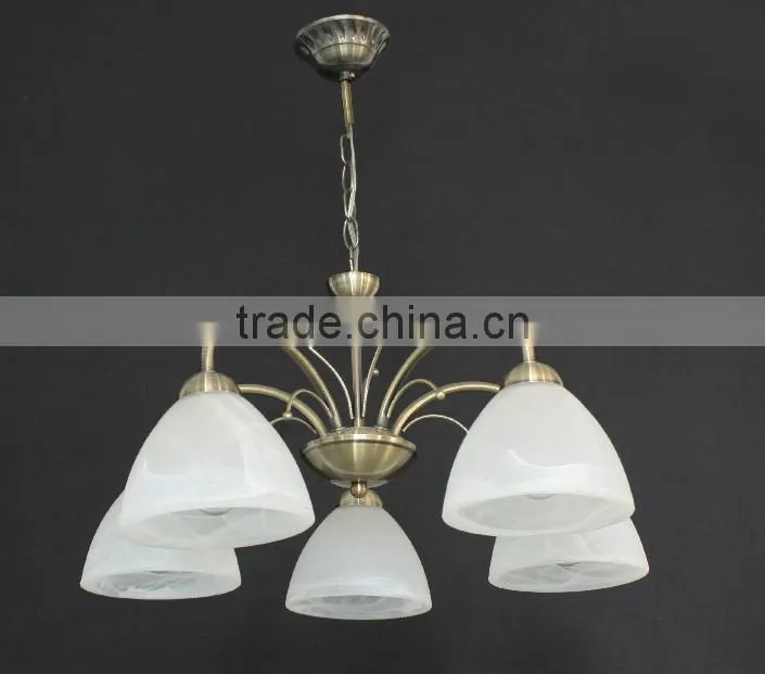 2015 NEW DESIGN WHITE GLASS BALL Retro rustic Chandelier wrought iron lighting fixture