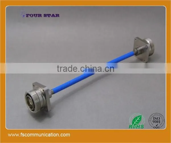 Semi-flexible RG401 Cable Assembly with 7/16 Female 32mmSQ Flange Connectors