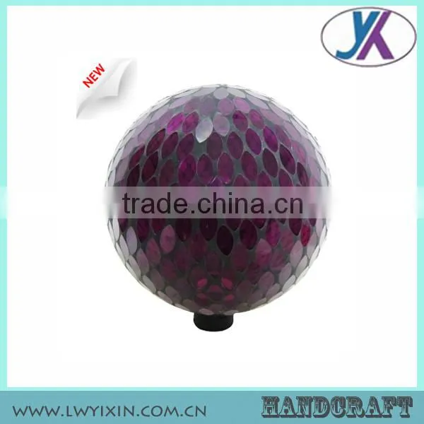 Wedding round shape 10" mosaic glass decoration outdoor led ball lights