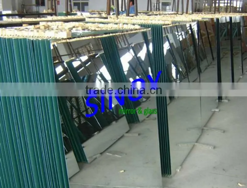 Quality silver coated or aluminum coated bedroom wardrobe sliding mirror doors
