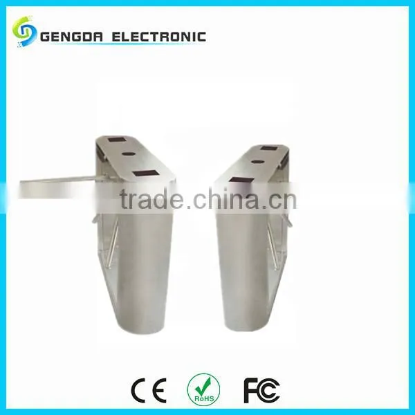 304 stainless steel low noise semi-automatic bridge type tripod turnstile with side and base board library security gate