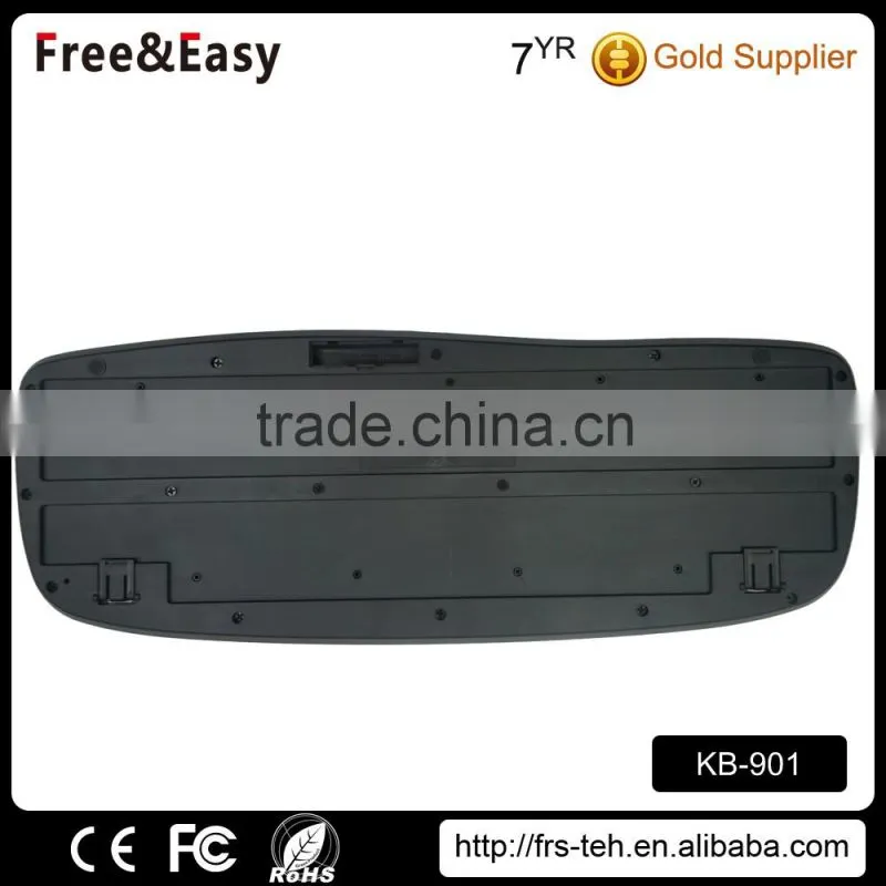 Ergonomic design 114 keys 2.4ghz wireless multimedia keyboard for laptop