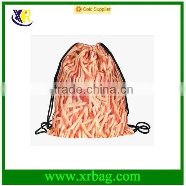 Donut Printing 3D Printing Shopping Bags Fashion Design Gym Sack Drawstring Bag