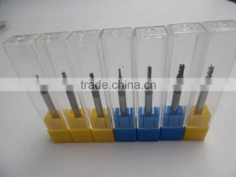 2mm cutting dia 4 flutes HRC65 china cnc solid carbide end mill cutter for steel