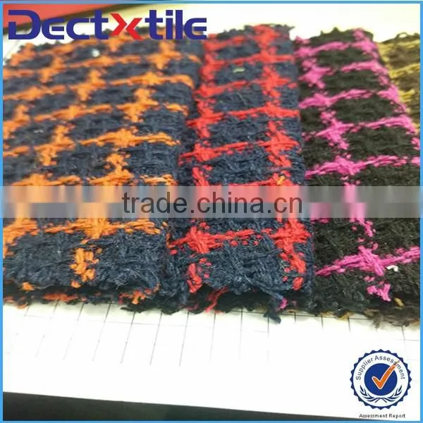 winter warm fabric tartan fabric terry wool fabric for woman