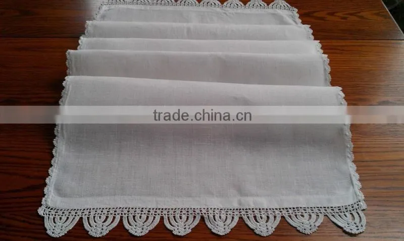 Crochet lace cotton table runner