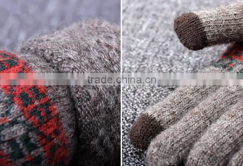 Hot Gift For Christmas 2015 Special Knitted Touch Screen Gloves For Men
