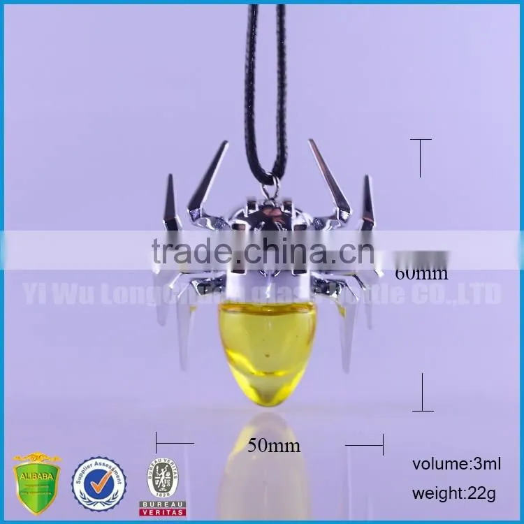 3ml spider car hanging perfume bottles, empty refillable car hanging bottle wholesale