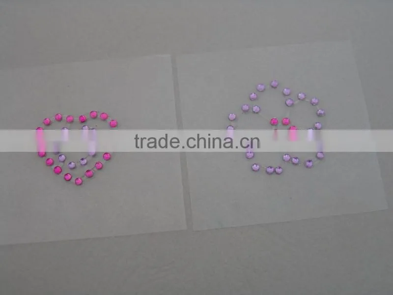 Free shipping shine crystal pink clothing rhinestone stickers