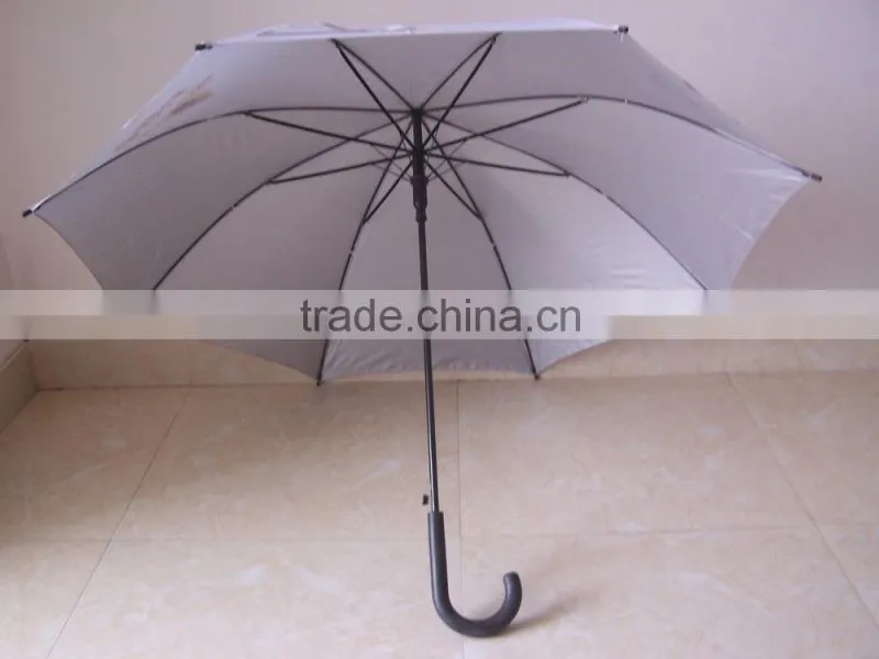 23''auto open stick gift electroplated frame rain&sun handheld umbrella