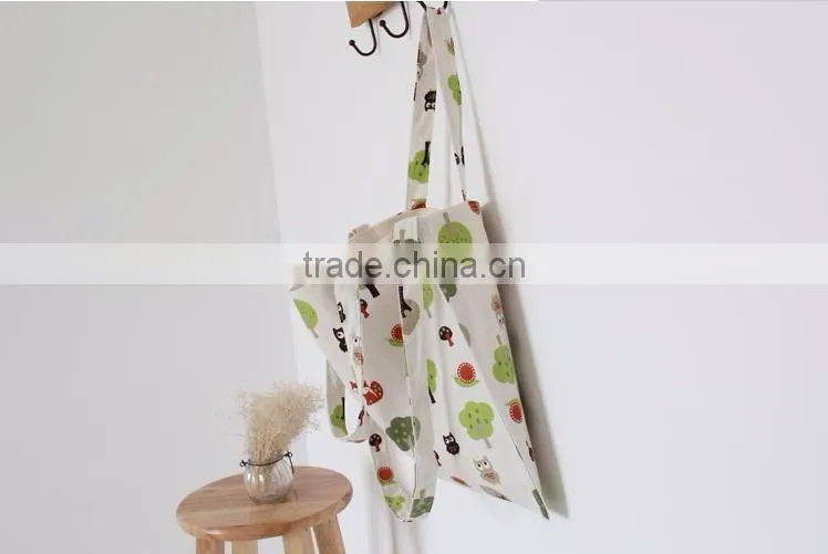 2016 new style full printing canvas shoulder bag with tote for shopping
