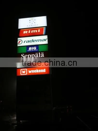 large colorful standing pylon signboard