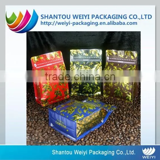 Customized flat bottom bag with zipper