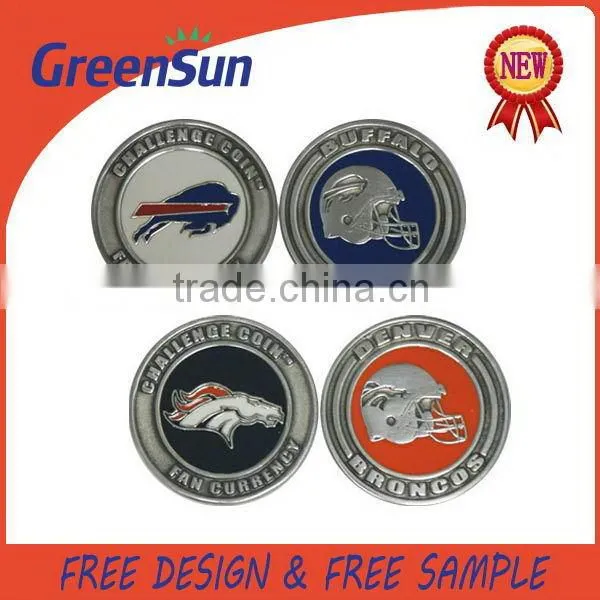 Modern grand design antique gold challenge coin