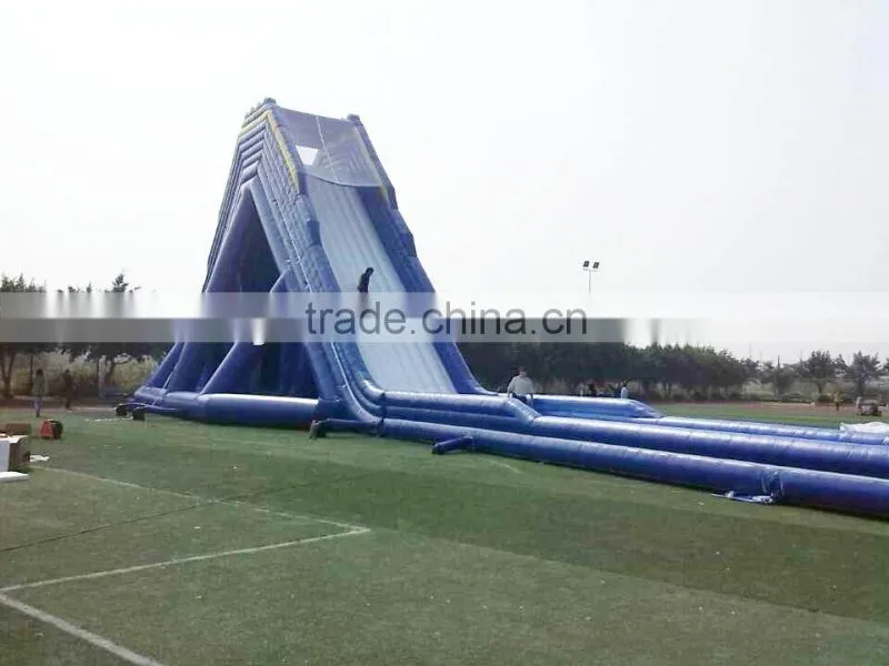 Custom size blue long giant inflatable water slide for sale