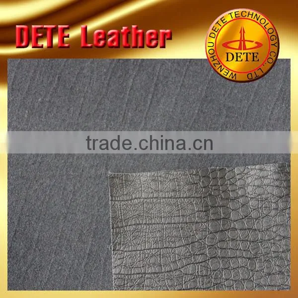 polish snake pu synthetic leather for clothes waterproof embossed leather knitted backing