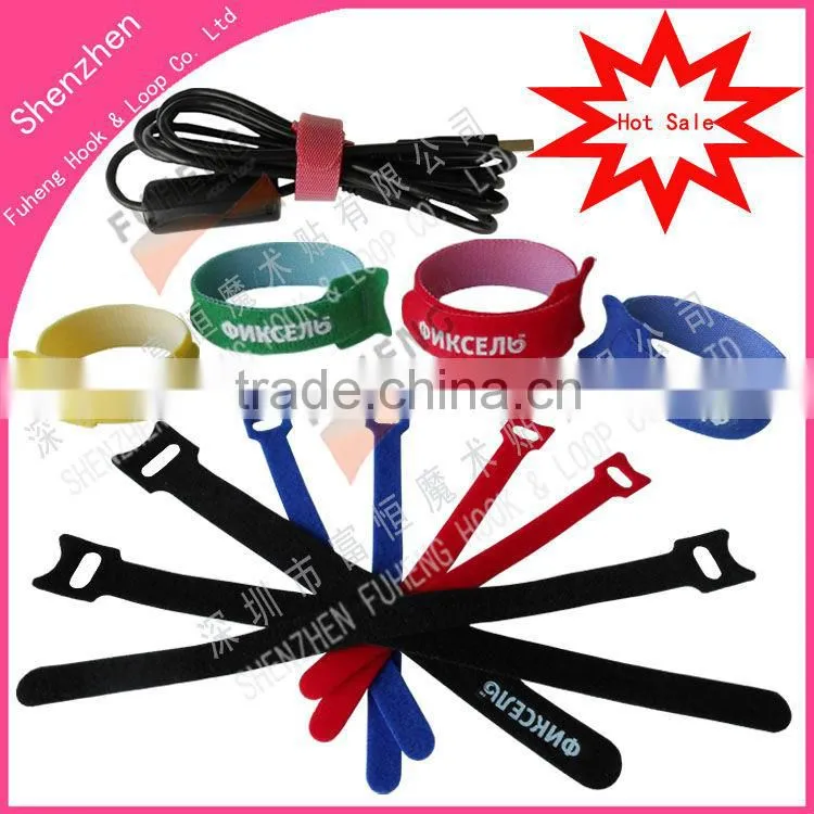 Customized hook and loop tie wraps for wires
