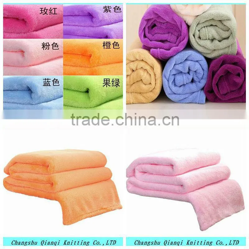 cheap plain dyed double-sided coral fleece blanket