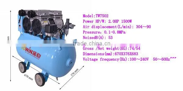 Super Silent Dental Air Compressor With Compressor Air Drier TW7502