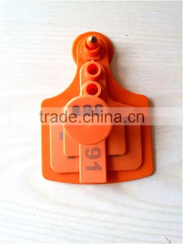 orange adult cattle ear tag/calf ear tag