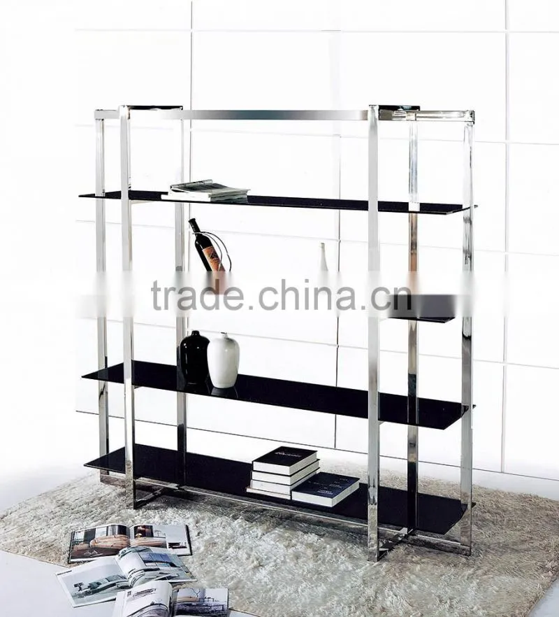 PT-L005 New design office furniture stainless steel book case shelf