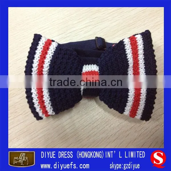 Black And Red Stripe Silk Knitted Bowties