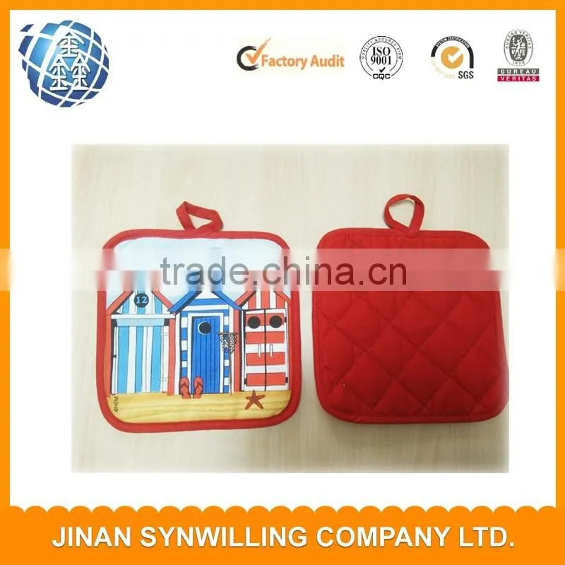 Hand Protecter Potholder Kitchen Accessories Heating Pad For Baking Red Pot holder oven mitt set