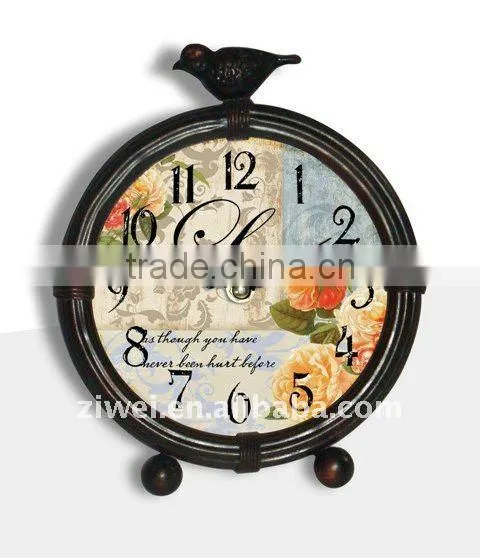 Decorative metal table clock with easel /Decorative metal table clock with easel/Decorative table top clock