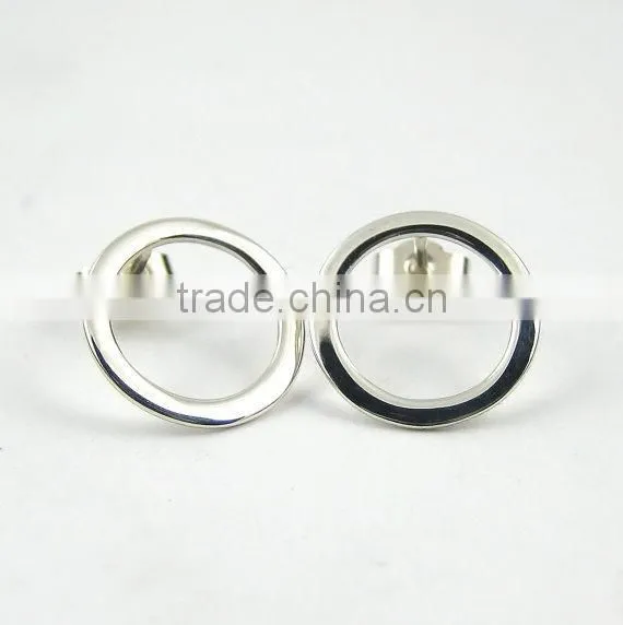 Polished Simple Sterling Silver Discs Disc Hook Earrings