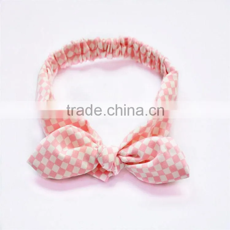 Hot-selling cotton girly headband,fancy printed knotted turban stretch headband,cotton hair accessory