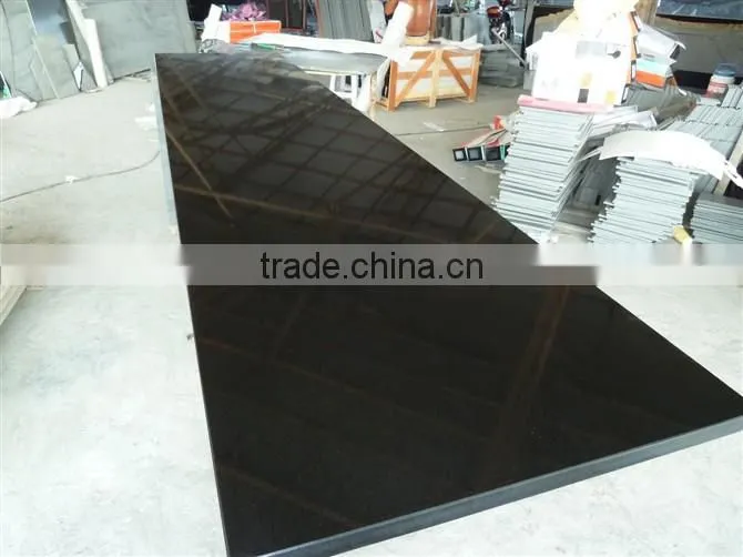 Polished absolute black granite countertop