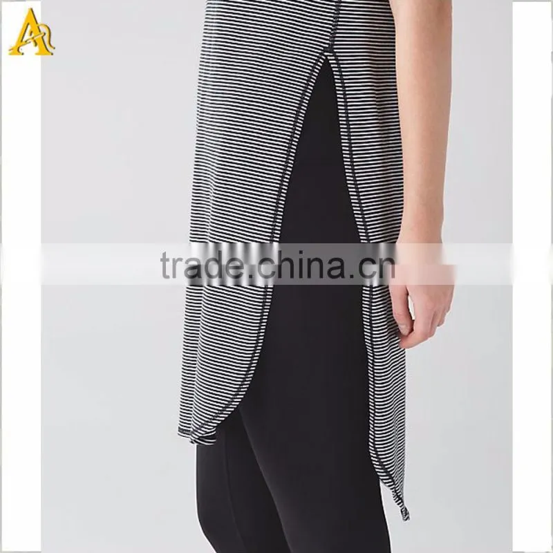women sexy sportswear 2016 girl baby stripe long sleeve top dry fit shirt