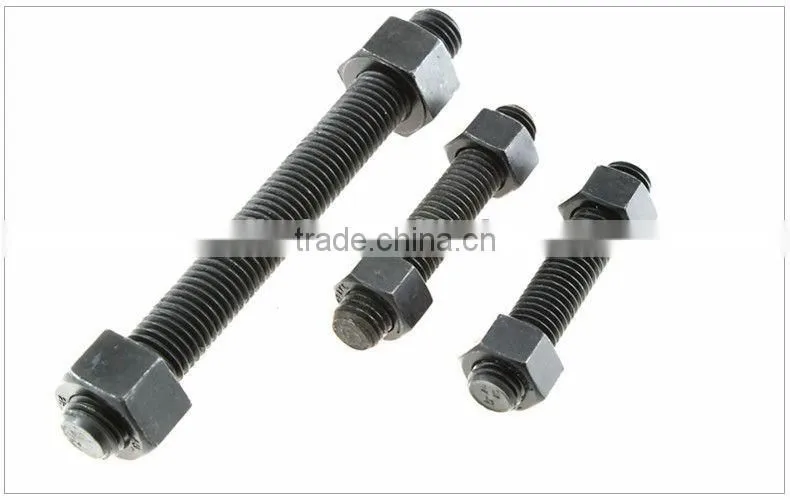 High quality black color 1/4 -4 inch astm a193stud bolt b7