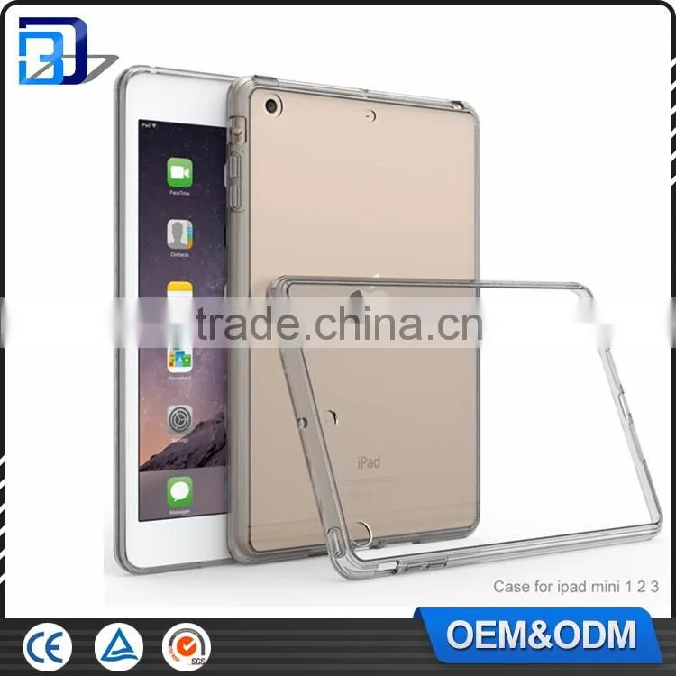 Best Selling Products Clear Ultra Slim Acrylic + TPU Bumper 2 in 1 Back Cover Case For iPad Mini 1 2 3 Tablet Accessories