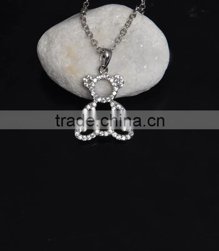 Silver plated diamond pendant/clear zircon pendant/fashion custom pendant