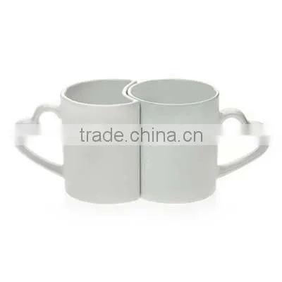 heart shape ceramic couple mug