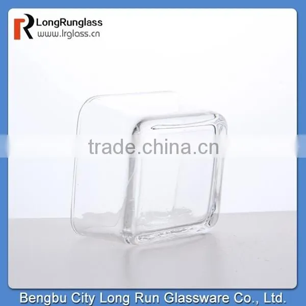 LongRun wedding decoration 300g crystal glass candle holder with square bottom
