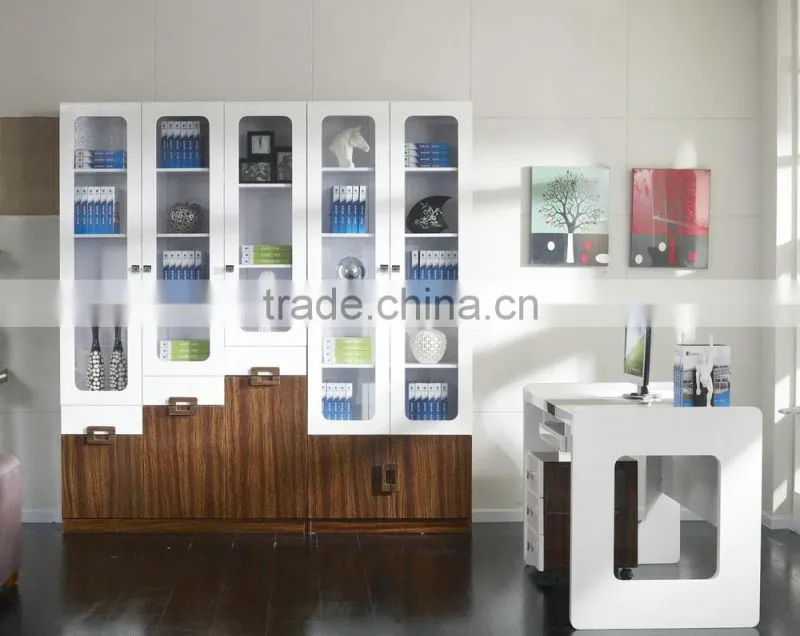 2015 New design Color Blocking cheap computer desk price white hign gloss computer desk table