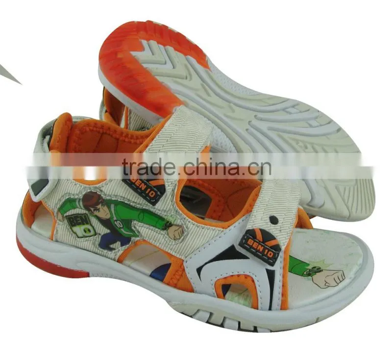 high quality sports kids rubber sandals with ribbon ben 10