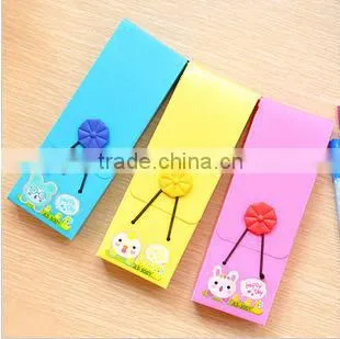 2014 new product Soft silicone pencil case with ribbon