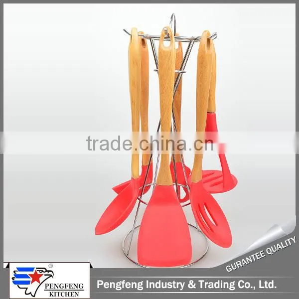 colored heat resistant silicone kitchen cooking utensil