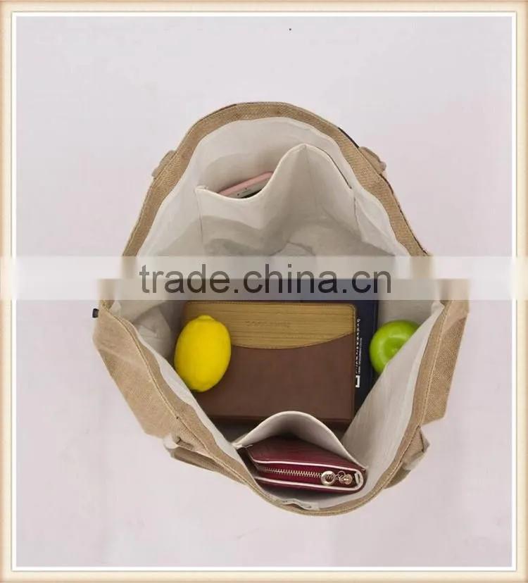 Ecog boutique jute bag with cotton lining
