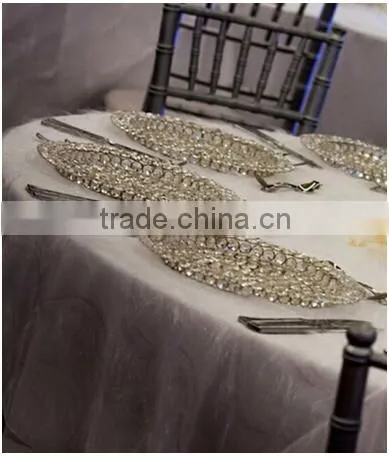 wedding table decoration crystal plates beads leaf type for wedding party supplies