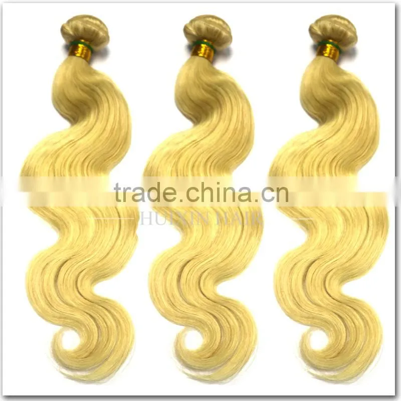 New arrival high quality Brazilian body wave remy hair color 613 blonde human hair weave