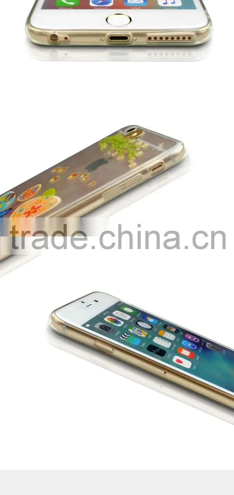 IMD Biscuit Circle TPU Shiny LED Flash Light Case Cover For IPhone 6 6S plus