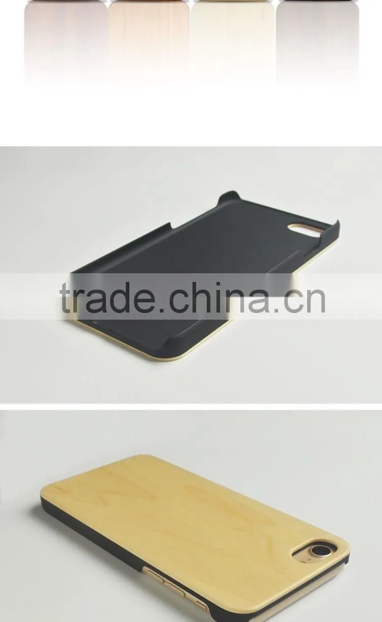 For iPhone 7 Phone Back Real Wooden Case Cover