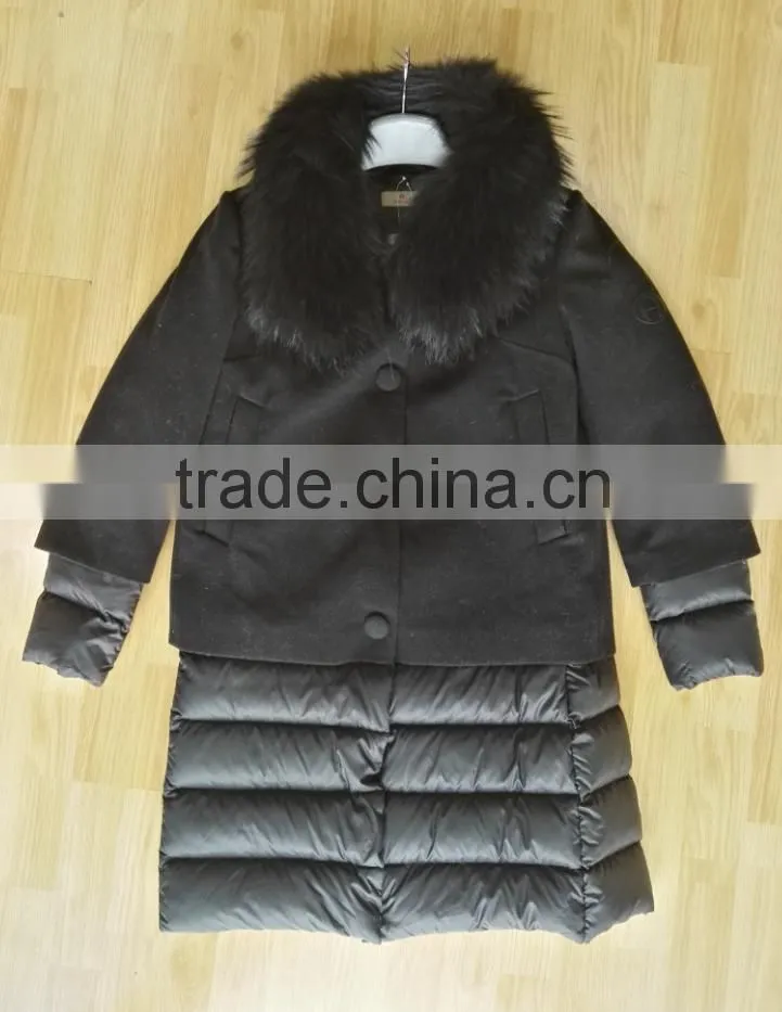 2017 new style wome wool long down parka