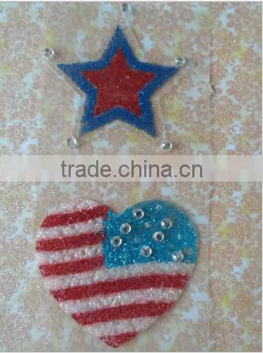 glitter heart and star shape sticker